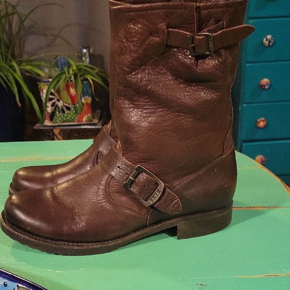 Frye Brown Leather Ankle Boots